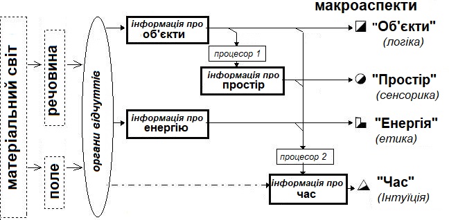 Разделение информационного потока на макроаспекты в соционике